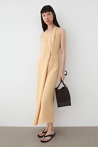 Robe midi à bouton
