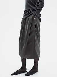 Draped 100% silk midi skirt - LIMITED