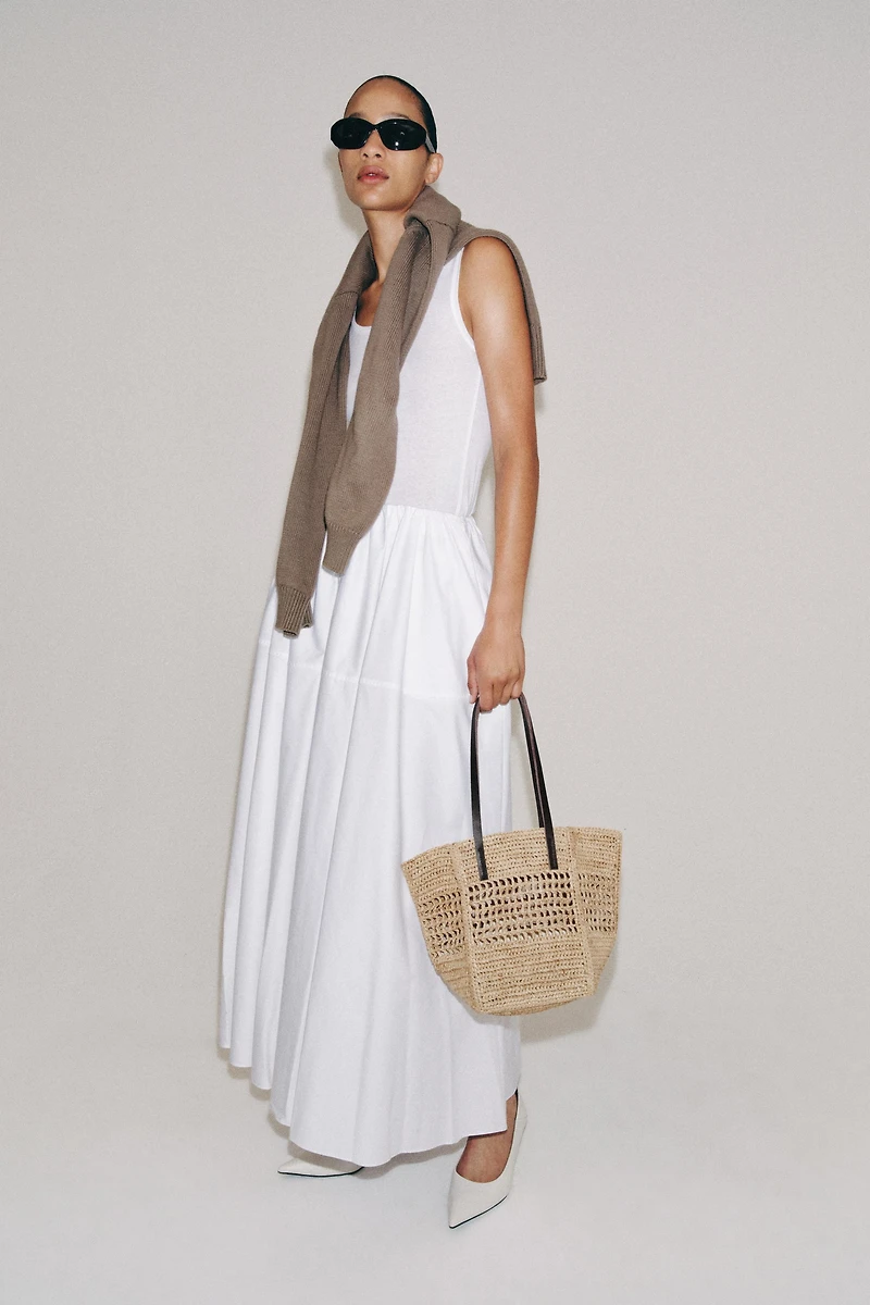 RAFFIA MINI SHOPPER BAG