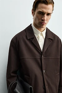 TEXTURED TWILL OVERSHIRT