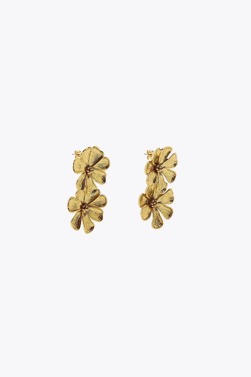 METAL FLOWER EARRINGS