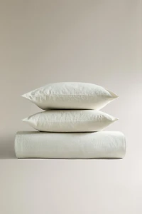 COTTON SEERSUCKER CHECK DUVET COVER
