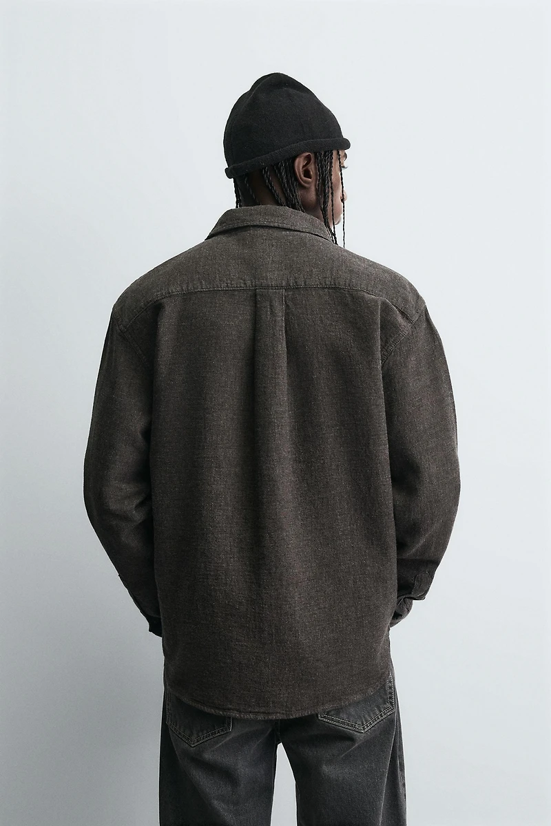 RELAXED FIT TEXTURED OVERSHIRT