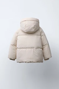 WATER REPELLENT HOODED PUFFER JACKET