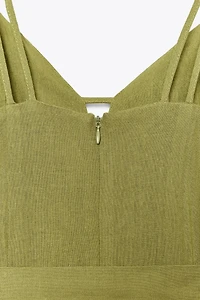 WIDE-LEG STRAPPY LINEN JUMPSUIT