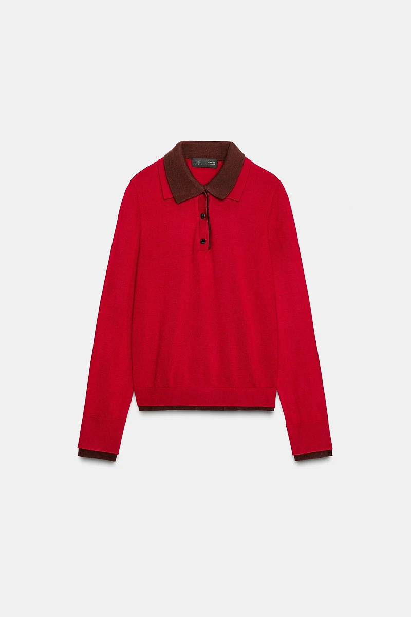 COMBINATION KNIT POLO SHIRT