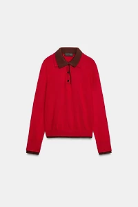 COMBINATION KNIT POLO SHIRT