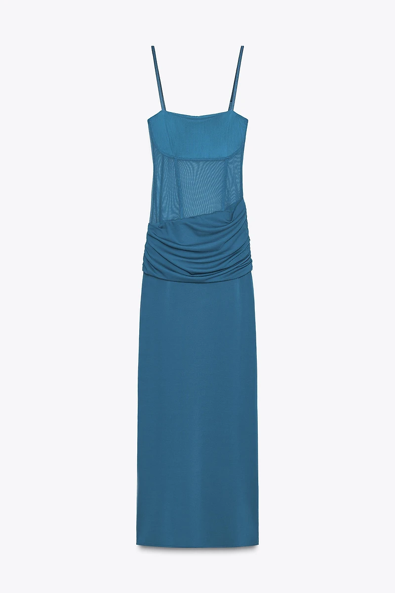 COMBINATION TULLE LONG DRESS