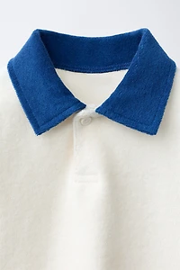 T-SHIRT POLO EFFET ÉPONGE