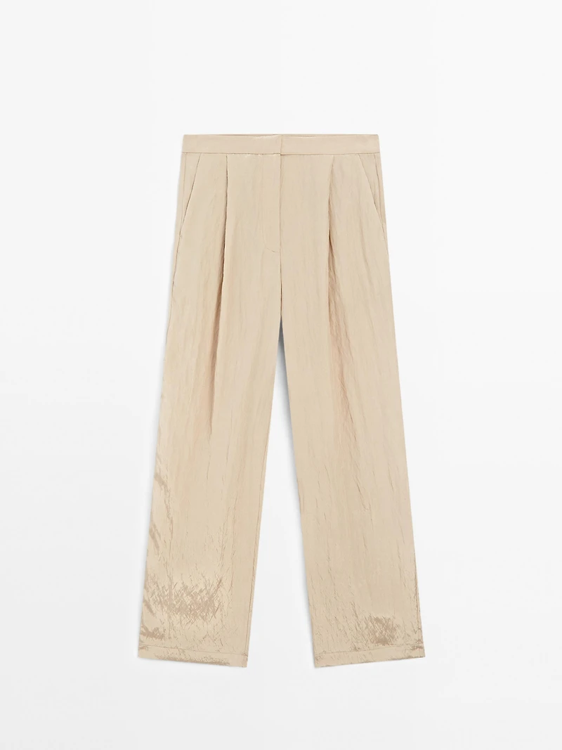 Pantalon satiné texturé