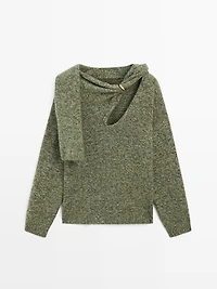 Pull écharpe en maille chinée - STUDIO