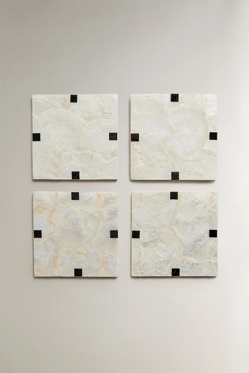 MOTHER-OF-PEARL COASTER PACK (PACK OF 4)