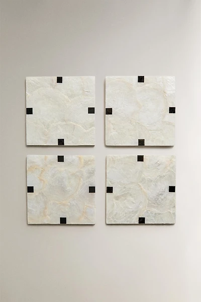MOTHER-OF-PEARL COASTER PACK (PACK OF 4)