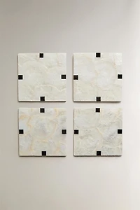 MOTHER-OF-PEARL COASTER PACK (PACK OF 4)