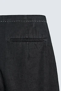 CONTRAST TOPSTITCHING DENIM CHINO PANTS