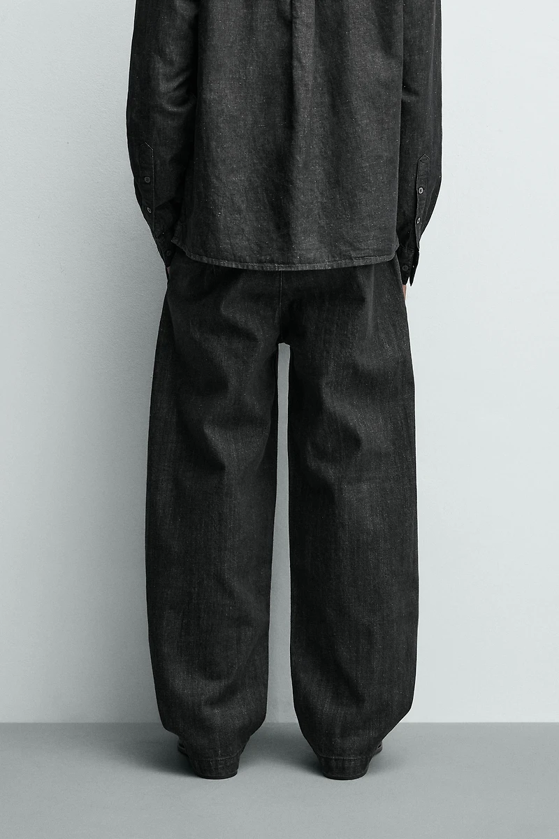 BARREL FIT DENIM CHINO PANTS