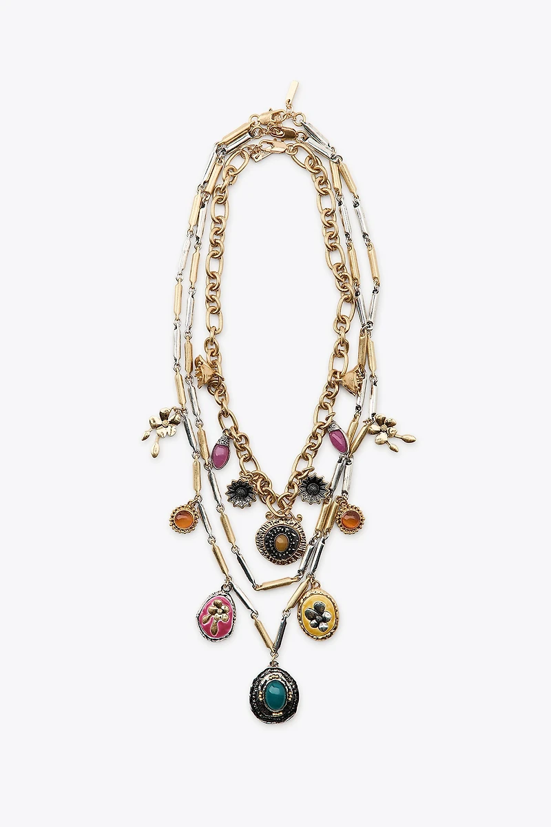 3-PACK OF COMBINED CHARM NECKLACES