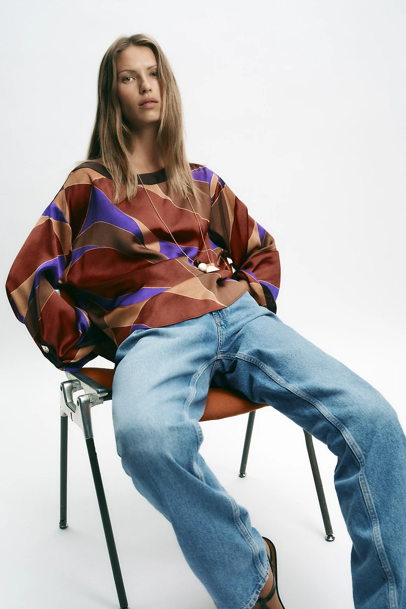 PRINTED SATIN SHIRT