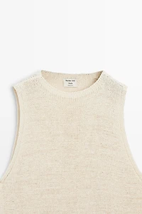 STUDIO Silk-Blend Knit Halter Top