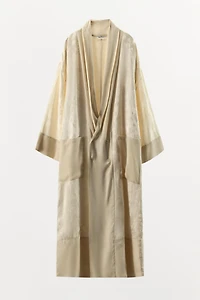MANTEAU EN MATIÈRES VARIÉES JACQUARD LIN ÉDITION LIMITÉE