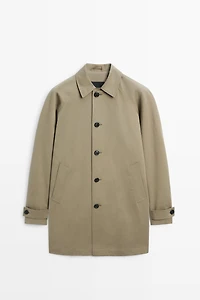 Oversize long 100% cotton trench coat