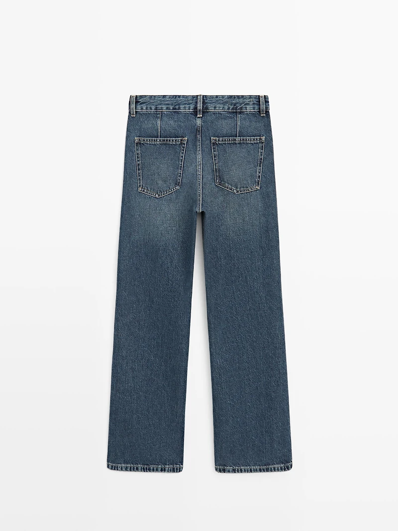 Jean flare cropped taille moyenne
