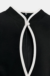 CONTRAST PIPING MINI DRESS