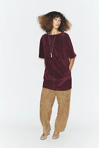 ROBE COURTE 100% CUIR DAIM