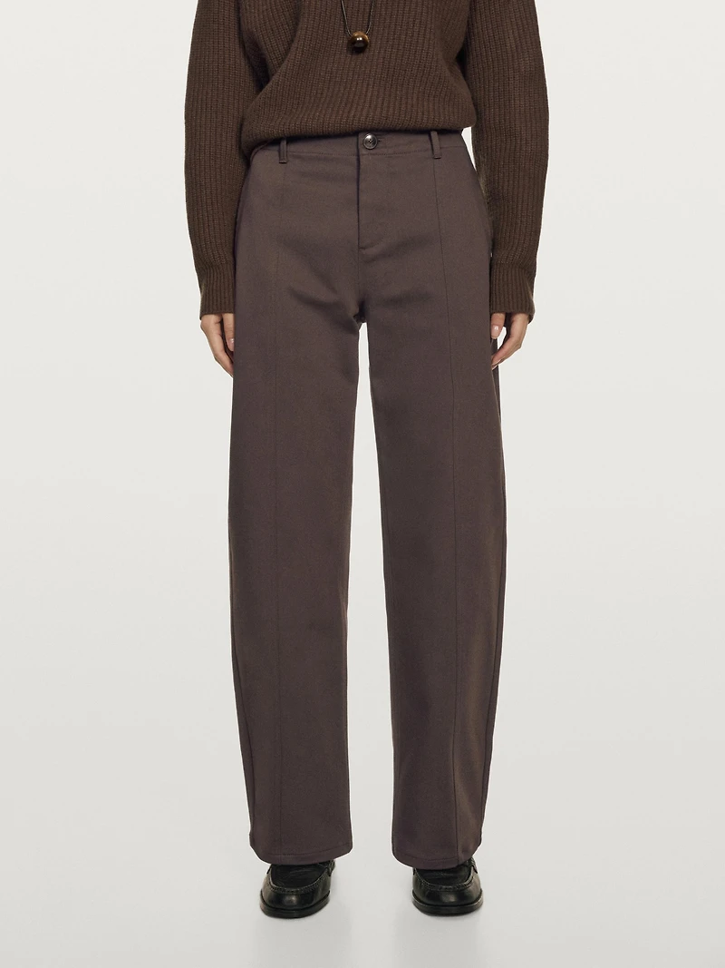Mid-rise carrot fit trousers