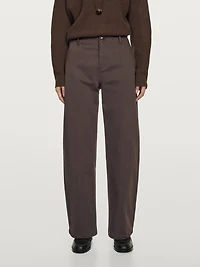 Mid-rise carrot fit trousers