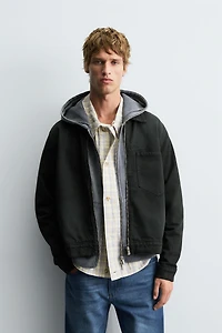 DENIM ZIP-UP OVERSHIRT