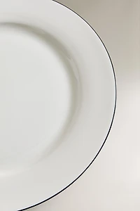 BONE CHINA DINNER PLATE WITH BLACK RIM