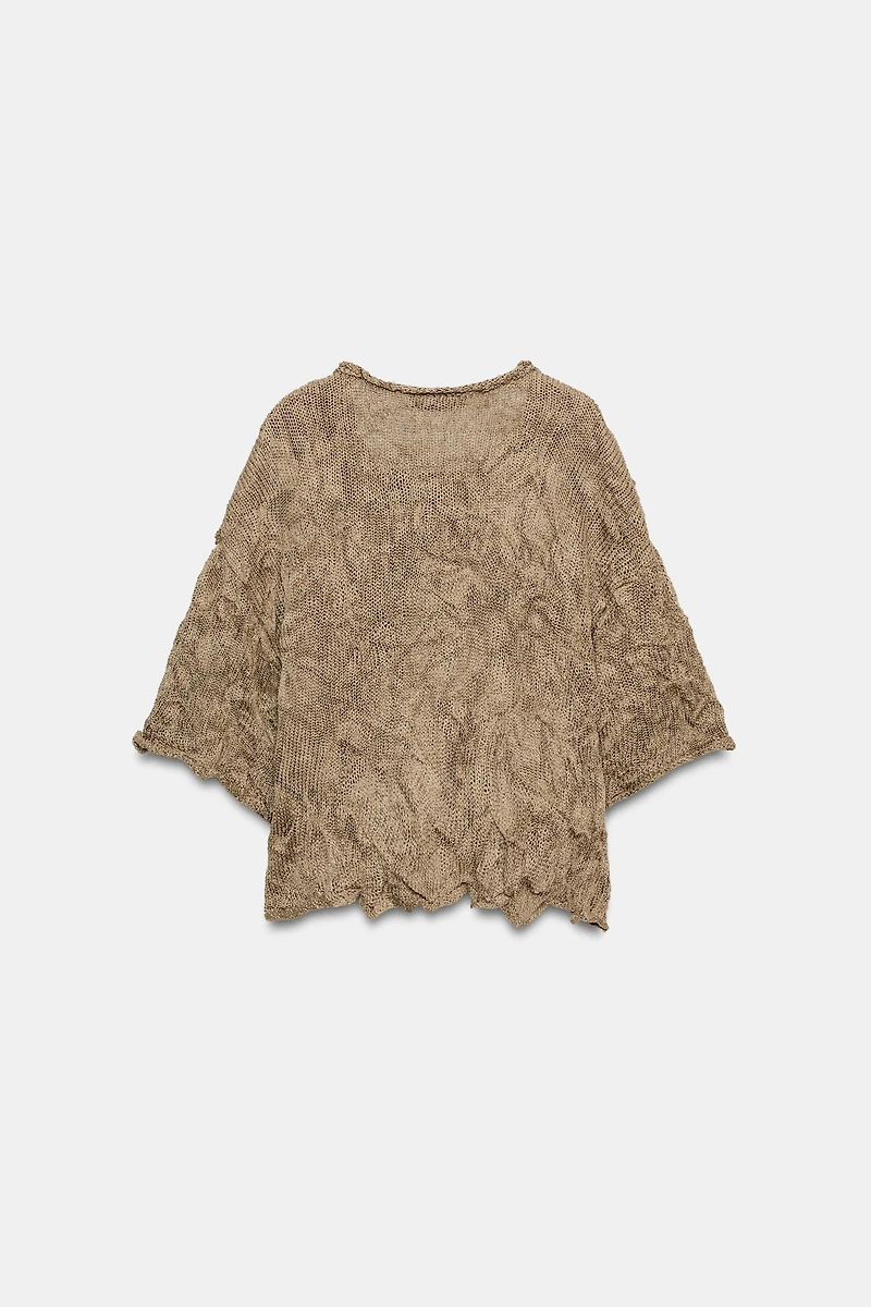 CRINKLE EFFECT KNIT JUMPER
