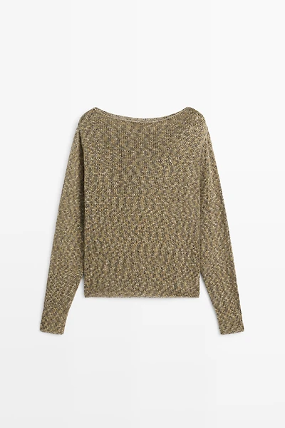Cotton boat neck sweater