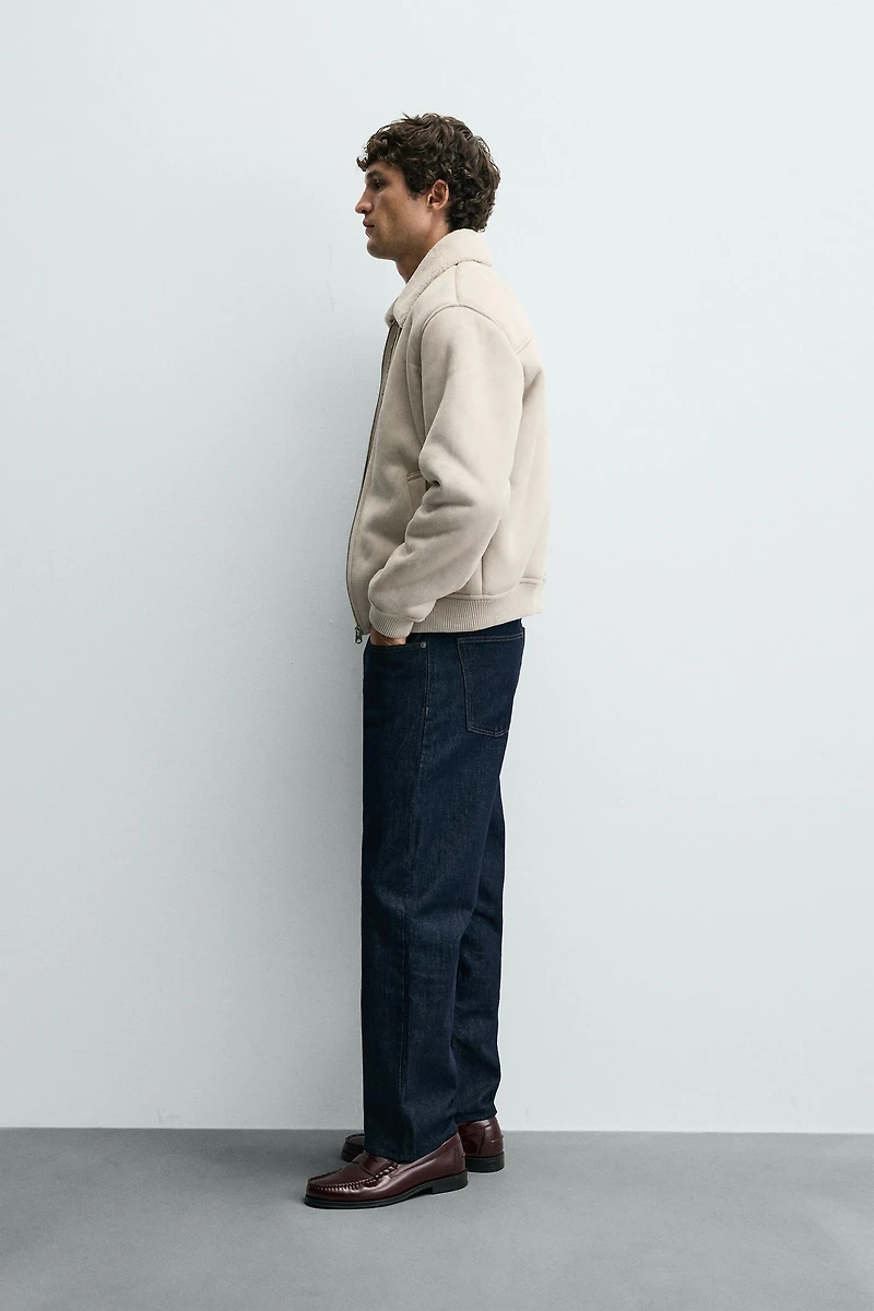 VESTE EFFET DAIM BI-MATIÈRE