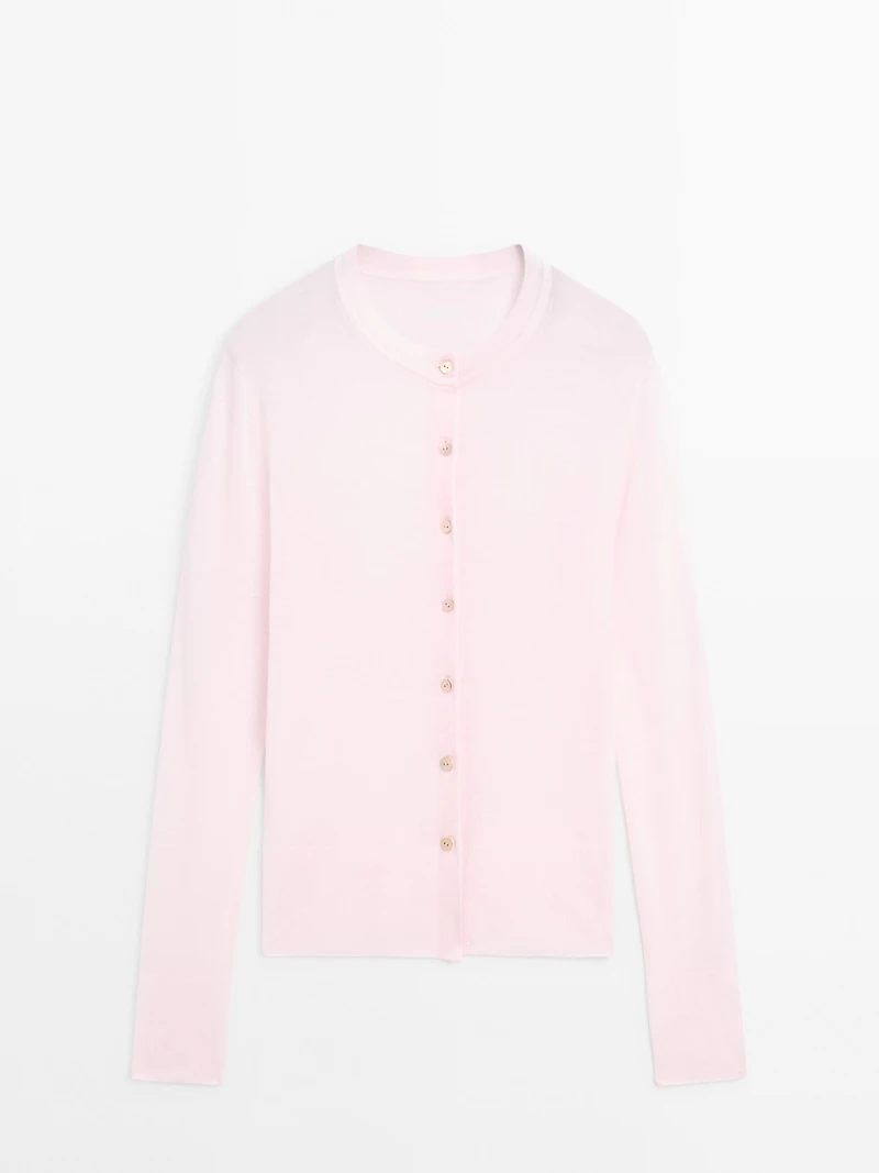 Lightweight 100% wool cardigan - STUDIO