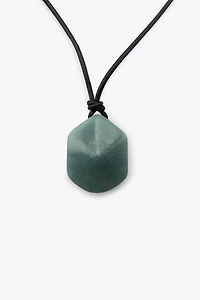 LEATHER CORD STONE NECKLACE