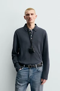 ORIGINS BRUSHED TEXTURED POLO SHIRT