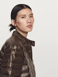 Water-repellent down bomber jacket