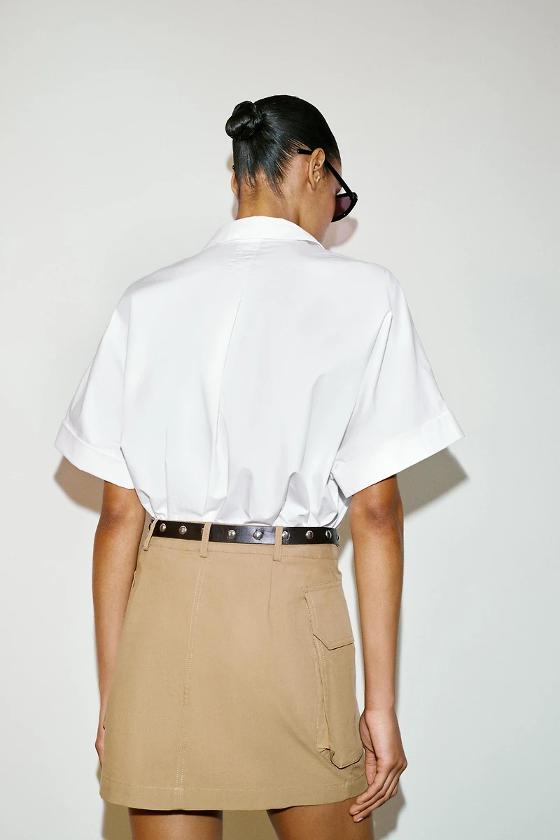 CHEMISE POPELINE MANCHES COURTES
