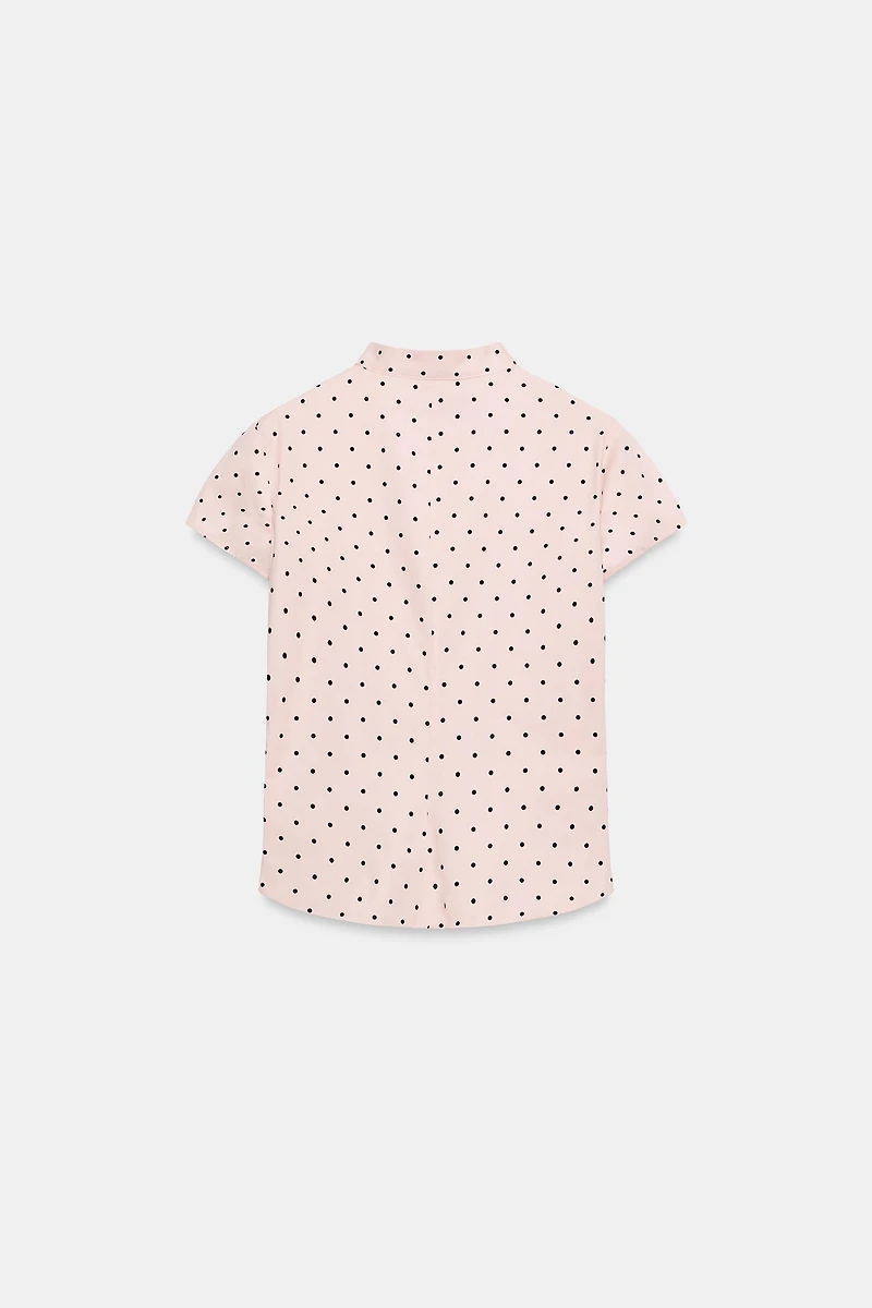 MANDARIN COLLAR VENTED TOP