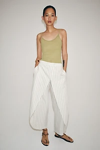 STRIPED LINEN PAREO PANTS ZW COLLECTION