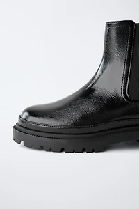 PATENT ANKLE BOOTS