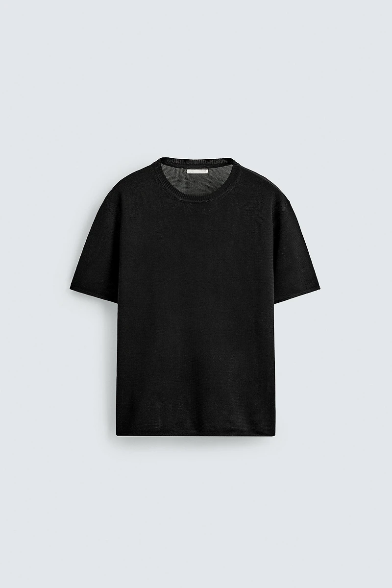 VISCOSE BLEND KNIT T-SHIRT