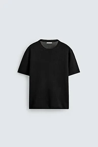 VISCOSE BLEND KNIT T-SHIRT