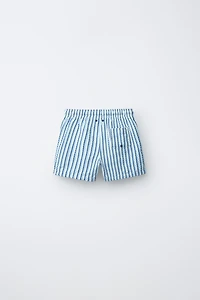 6-14 YEARS/ STRIPED SEERSUCKER SWIM SHORTS