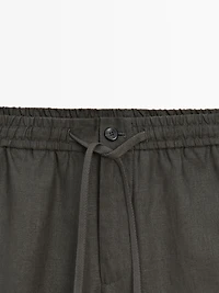 100% linen jogger fit trousers