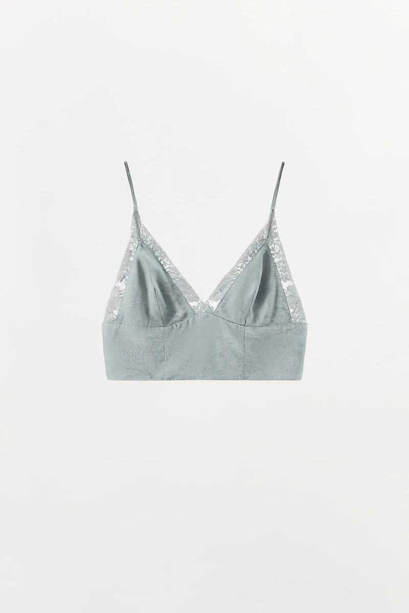LACE JACQUARD CROP TOP