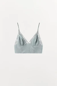 LACE JACQUARD CROP TOP