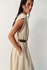 LINEN BLEND SHIRTDRESS